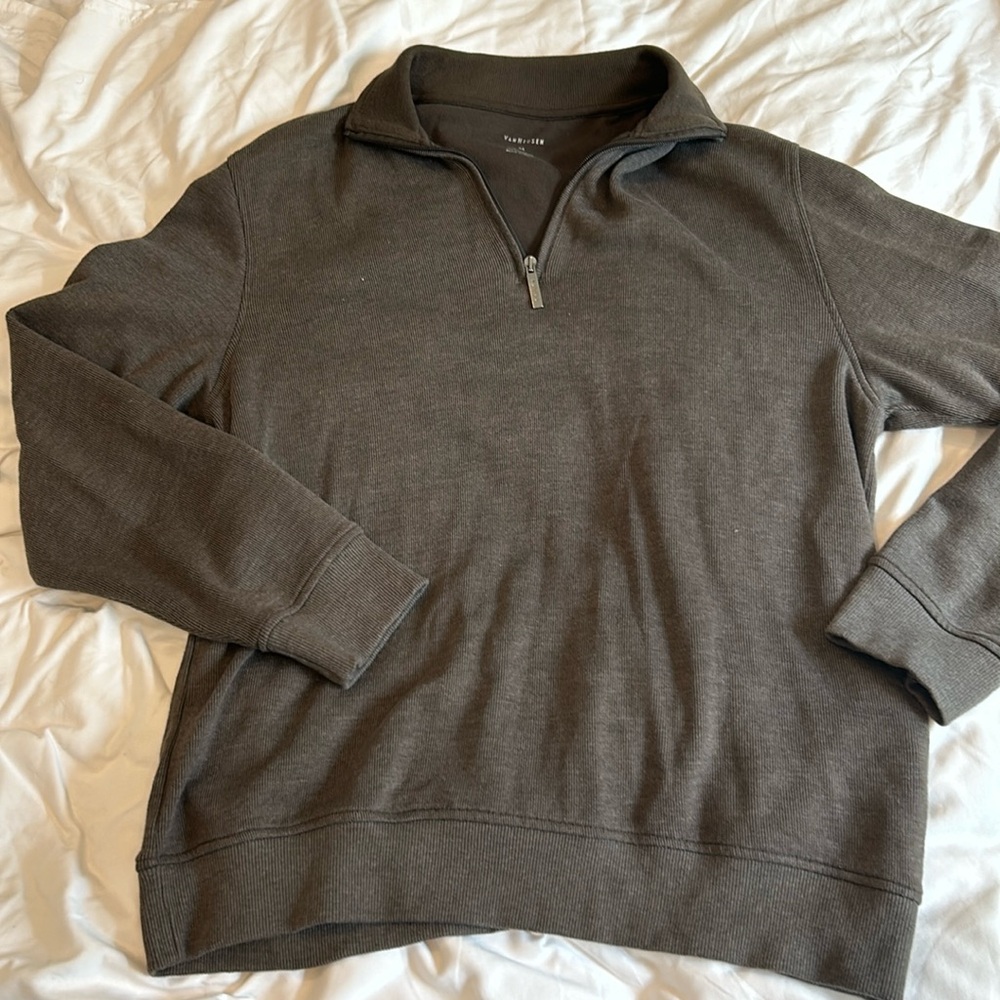 Van Heusen Mends Zipper Pullover Brownish/Grey